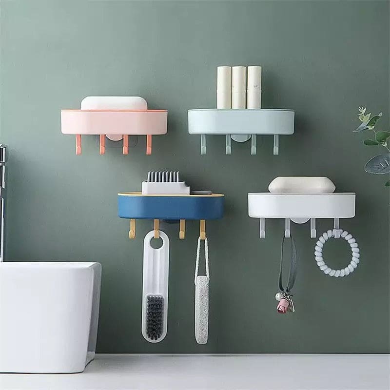 Double Layer Soap Box, Hanging Bathroom Soap Shower Soap Holder, Dish Storage Plate Tray Soap Box, Multifunctional Shelf Toilet Drain Soap Box with Plastic Hooks, Soap Dish Tray Double Layer Soap Box, Hanging Bathroom Soap Shower Soap Holder, Dish Storage Plate Tray Soap Box, Multifunctional Shelf Toilet Drain Soap Box with Plastic Hooks, Soap Dish Tray